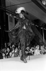 Rare Fall 1978 Yves Saint Laurent Runway Metallic Gold & Black Ruffle Top & Wrap Skirt Set