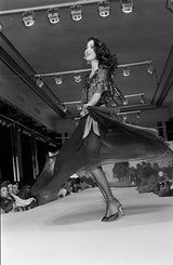 Rare Fall 1978 Yves Saint Laurent Runway Metallic Gold & Black Ruffle Top & Wrap Skirt Set