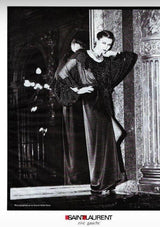 Rare Fall 1978 Yves Saint Laurent Runway Metallic Gold & Black Ruffle Top & Wrap Skirt Set