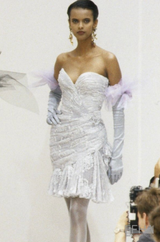 Fall 1989 Emanuel Ungaro Haute Couture Runway Silver Strapless Mini Dress