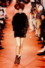 Rare Vivienne Westwood Fall 1993 'Anglomania' Collection Runway Look 36 Deep Brown Faux Fur Cape Jacket