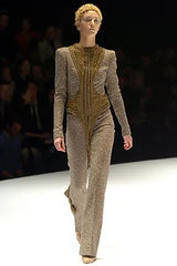 Documented & Rare Fall 2004 Alexander McQueen Tweed Pant Suit w Elaborately Embellished Jacket