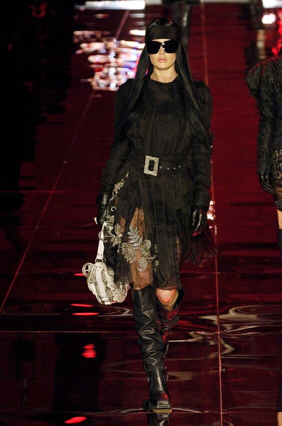 Incredible Fall 2006 Christian Dior by John Galliano Black Silk Silk Shrimpton Couture