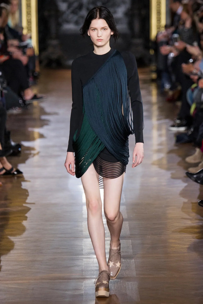 Fantastic Fall 2014 Stella McCartney Black Stretch Dress w Transparent Wave Net Panels
