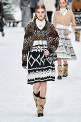 Incredible Fall 2019 Chanel by Karl Lagerfeld Runway Look 25 Knit Skirt w Sequin Detail