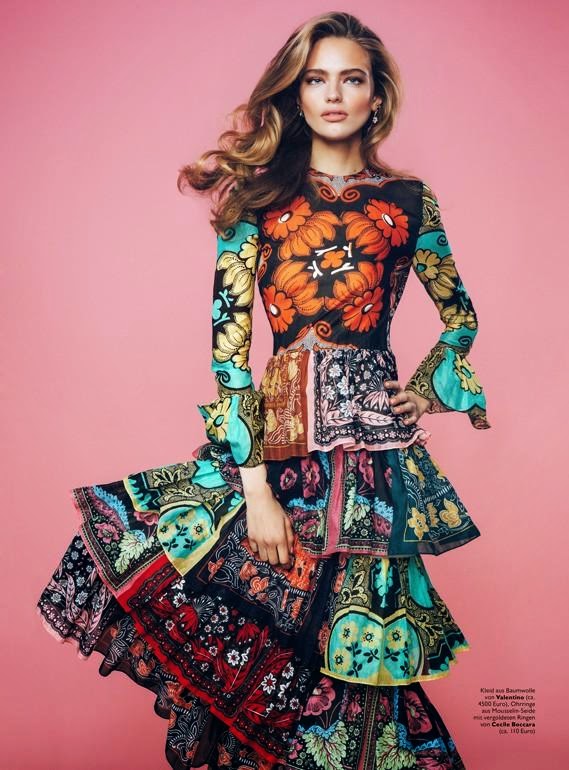 Iconic Spring 2015 Valentino Printed Tiered Runway Dress by Maria Grazia Chiuri & Pier Paolo Piccioli