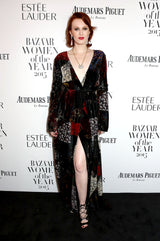 Fall 2015 Chloe by Clare Waight Keller Velvet Closing Runway Look 45 Velvet Patchwork Dress