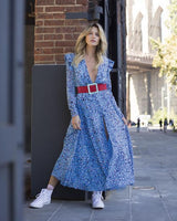 Resort 2018 Carolina Herrera Runway Look One Sample Floral Silk Chiffon Plunge Dress