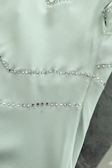 Fabulous Spring 2004 John Galliano Pale Mint Green Bias Cut Slip Dress w Rhinestone Detailing