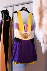 Fall 2012 Fausto Puglisi Ad Campaign Multi Colour Mini Dress w Gold & Rhinestone Detailing