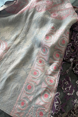 Exceptional Spring 1998 Christian Lacroix Runway Net Lace & French Blue Printed Silk Dress