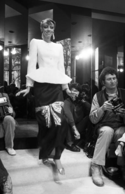 Spring 1979 Givenchy Haute Couture Runway Black Silk Chiffon