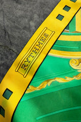 Fantastic Vintage 1999 Hermes Rythmes du Monde by Laurence Bourthoumieux Green Silk Twill Top