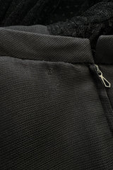 Stunning Spring 1987 Yves Saint Laurent Ad Campaign Silk & Gathered Black Net Strapless Dress