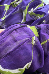 Exceptional Spring 1984 Yves Saint Laurent Runway Strapless Purple & Green Silk Organza Dress