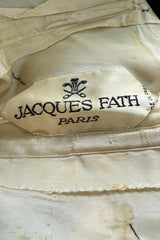 Incredible 1953 Jacques Fath Haute Couture Leopard Printed Silk Strapless Dress w Full Skirt