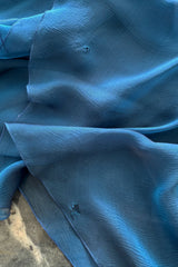 Prettiest Spring 1990 Oscar De La Renta Deep Sapphire Blue Silk Chiffon Strapless Dress w Matching Cape