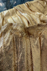 Outstanding Spring 1986 Thierry Mugler Pleated Metallic Gold Lurex Pleated Strapless Bodice 'Shell' Dress