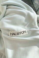 Fantastic 1973 Halston Runway Pale Blue Green Double Layer Silk Jersey Sleeveless Tank Dress