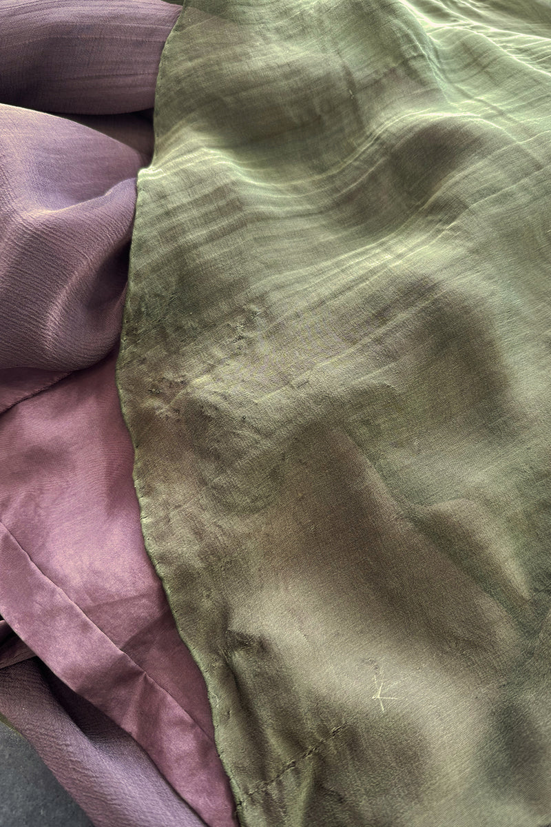 Fall 1996 Pierre Balmain by Oscar de la Renta Haute Couture Layered Silk Chiffon Dress w Embroidered Bodice