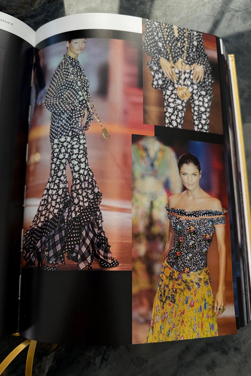 Ultra Rare Spring 1993 Versace by Gianni  Versace Silk Black & White Printed Off Shoulder Bell Bottom Jumpsuit