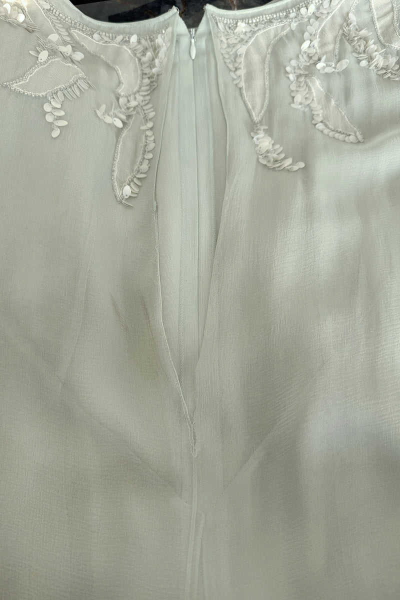 Spectacular Cruise 2011 Christian Dior by John Galliano Pale Seafoam Silk Chiffon Embellished Caftan Dress