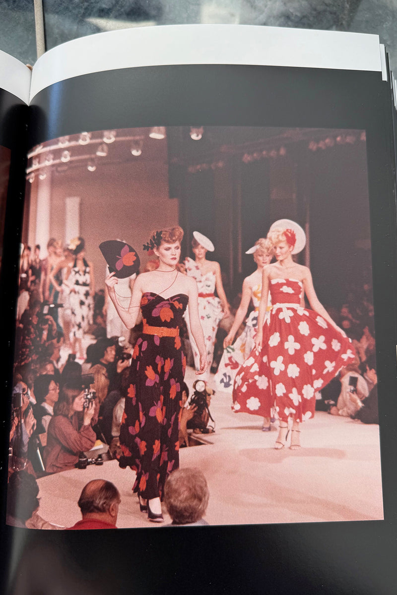 Rare Spring 1979 Chloe by Karl Lagerfeld Floral & Stripe Print Silk Dress w Matching Striped Belt
