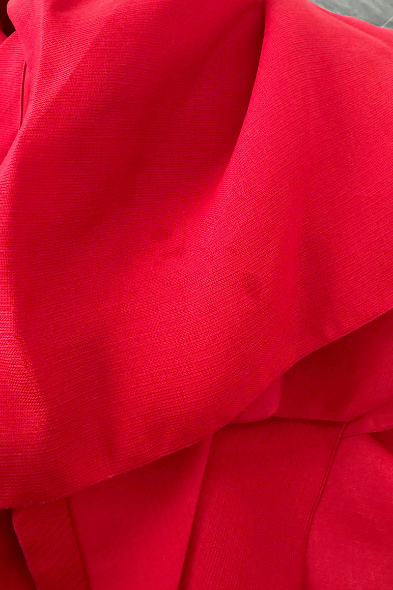 Fall 2001 Jean Louis Scherrer Haute Couture Original Runway Look 7 Sample Strapless Red Layered Panel Dress