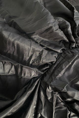 Incredible Fall 1985 Christian Dior by Marc Bohan Black Silk Taffeta Dress w Extravagant Ruffles