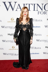 Fall 2019 Alessandra Rich Black Version of Runway Look 46 Bias Cut Silk & Sequin Lace Dress