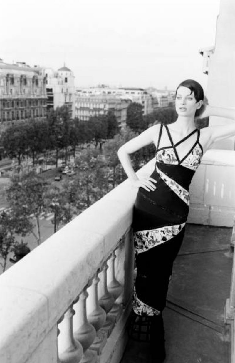 Fantastic Spring 1993 Karl Lagerfeld Runway Black Dress w Extensive Be Shrimpton Couture Fantastic Spring 1993 Karl Lagerfeld Runway Black Dress w Extensive Be Shrimpton Couture
