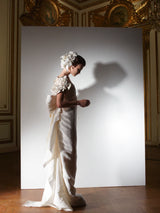 Gorgeous 2013 Lanvin Blanche by Alber Elbaz Strapless Ivory Silk Wedding Dress w Back Bow & Ruffle