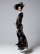 Fall 2015 Chloe by Clare Waight Keller Velvet Closing Runway Look 45 Velvet Patchwork Dress