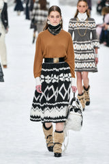 Incredible Fall 2019 Chanel by Karl Lagerfeld Runway Look 25 Knit Skirt w Sequin Detail