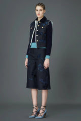 Pre-Fall 2015 Valentino by Pierpaolo & Piccioli & Maria Grazia Chiuri Blue Silk Dress w Butterfly Print