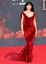 Fall 2006 Christian Dior by John Galliano Runway Look 41 Red Velvet Dress