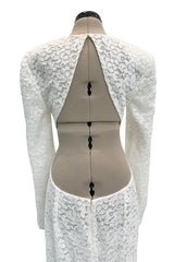 Spectacular 2014 Stella McCartney 'Renee' Red Carpert Documented White Lace Dress w Low Open Cut Out Back