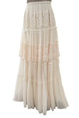 Gorgeous 2010s Lanvin Blanche by Alber Elbaz Dotted Net Plunge Dress w Rhinestone Details