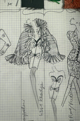 Fall 1988 Yves Saint Laurent Haute Couture Runway Look 79 Strapless Dress w Bows & Matching Cape