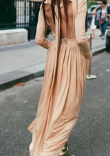 Ad Campaign Spring 2016 Celine by Pheobe Philo Runway Look 38 Jersey Dress w Cut Out Open Back