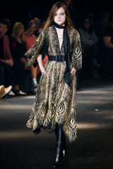 Pre-Fall 2016 Saint Laurent by Hedi Slimane Runway Look 37 Gold Metallic Thread & Sequin Feather Dress