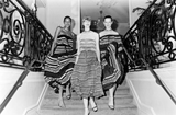 Spring 1977 Christian Dior by Marc Bohan Purple & Multi Coloured Stripe Cotton Jersey Dress
