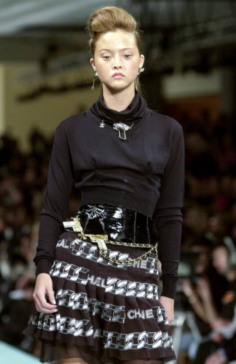 Documented Fall 2001 Chanel by Karl Lagerfeld Runway Black & White Sil –  Shrimpton Couture