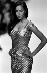 Extraordinary & Rare Fall 1995 Todd Oldham Runway Gold Metallic Woven Ribbon Dress