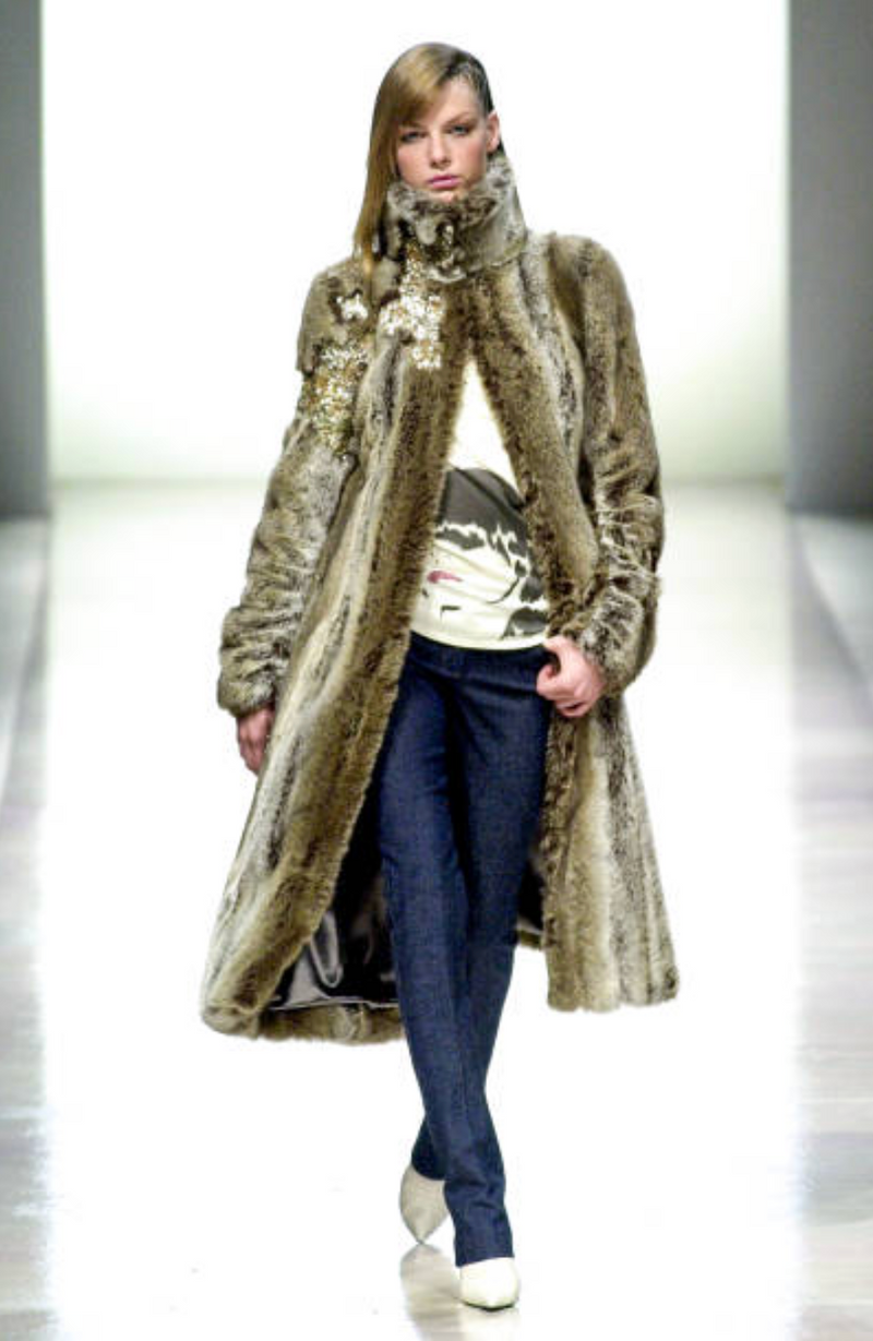 Incredible Fall 2001 Chloe by Stella McCartney Faux Fur Runway