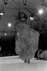 Spectacular Spring 1978 Christian Dior by Marc Bohan Blue Floral Silk Chiffon Dress w Ribbon Straps