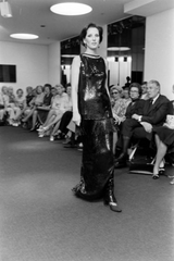 Fall 1974 Bill Blass Densely Covered Black Sequin Fringed Tunic & Skirt Dress Set