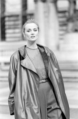 Prettiest Fall 1981 John Anthony Couture Moss Green Silk Chiffon Dress w Hand Beaded Detailing
