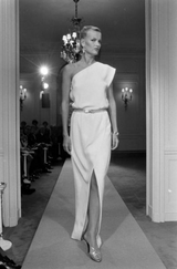 Spring 1980 Christian Dior by Marc Bohan Haute Couture One Shoulder Coral Red Silk Dress