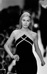 Incredible & Rare Fall 1995 Todd Oldham Runway Black Silk Creoe Dress w Large Crystal Detailing